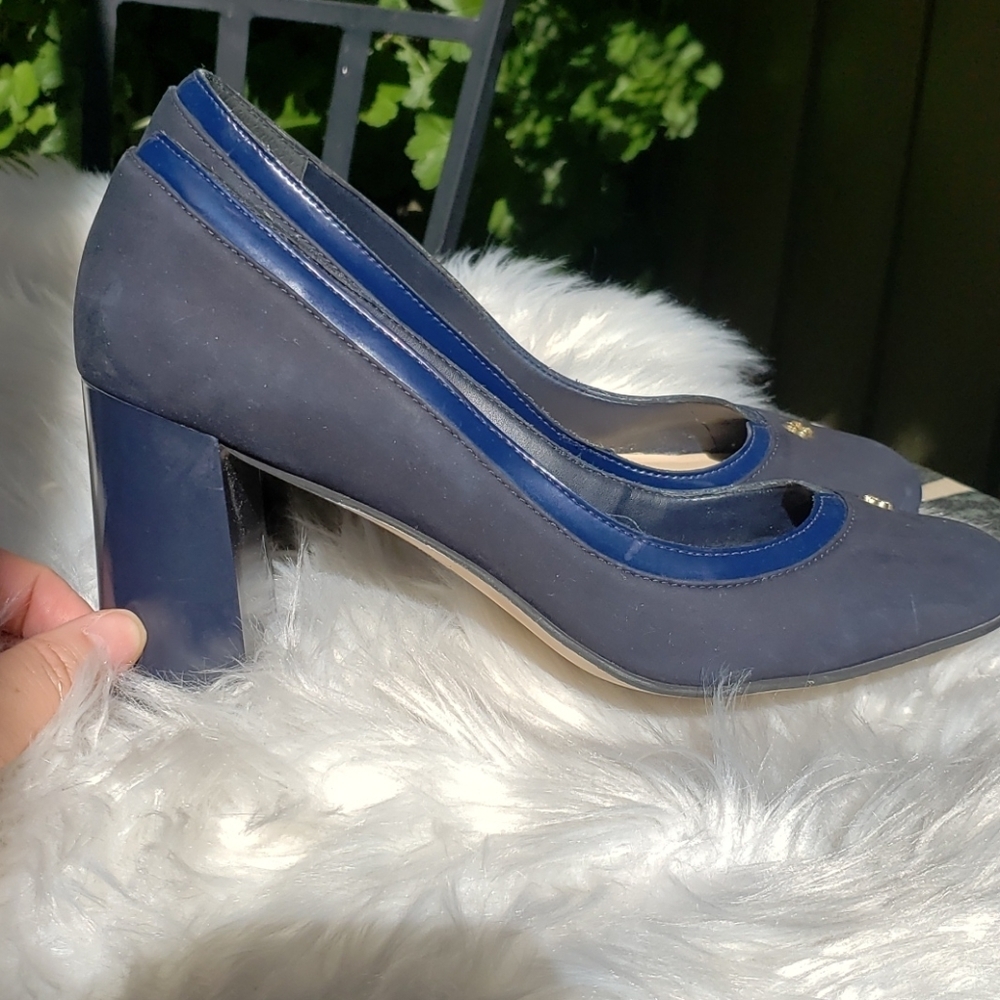 Chic Navy Blue Women's Block Heels